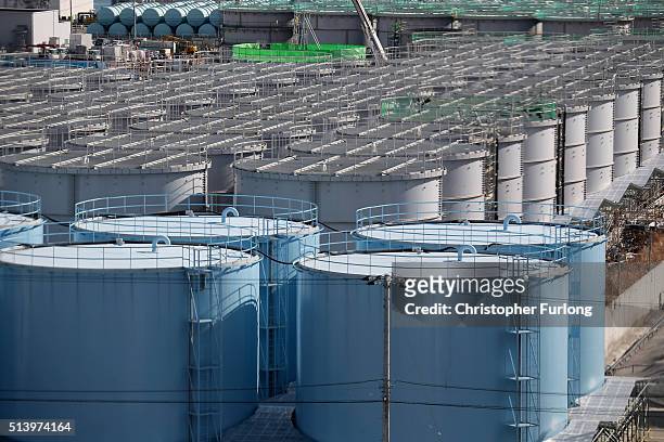 General view of radiation contaminated water tanks at Fukushima Daiichi nuclear power plant. Five years on, the decontamination and decommissioning...