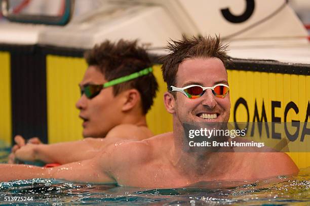 James Magnussen of Australia competes in his Mens 50 Metre Freestyle final during the 2016 NSW State Open Championships at Sydney Olmpic Aquatic...