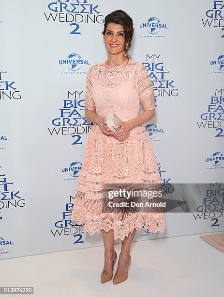 Nia Vardalos arrives ahead of the Sydney premiere of My Big Fat Greek Wedding 2 at Event Cinemas George Street on March 6, 2016 in Sydney, Australia.