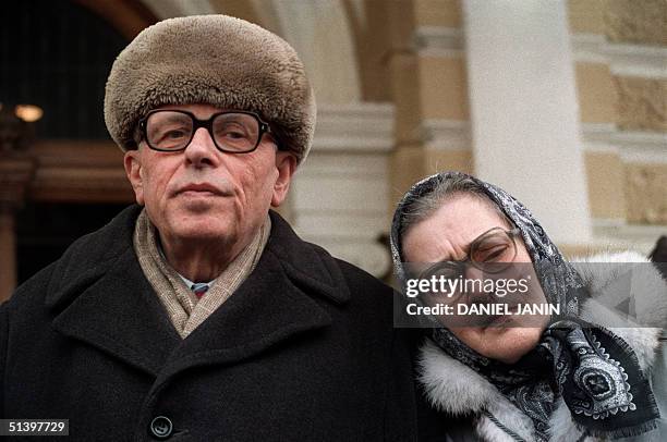 Leading Soviet dissidents Dr. Andrei Sakharov and his wife Yelena Bonner pictured 31 March 1987 in Moscow. The Soviet authorities have released...