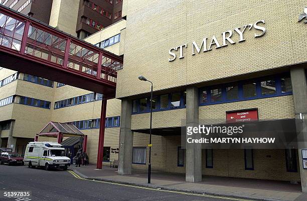 The front entrance to the new section of St. Mary's Hospital, Paddington, one of London's busiest National Health Hospitals, Thursday aPRIL 6 2000.