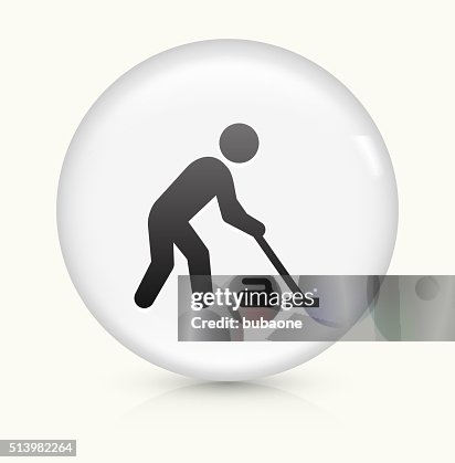 Curling icon on white round vector button Curling icon on white round vector button