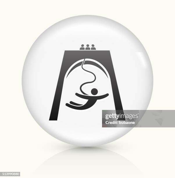 bungee jumping icon on white round vector button - bungee jumping stock illustrations