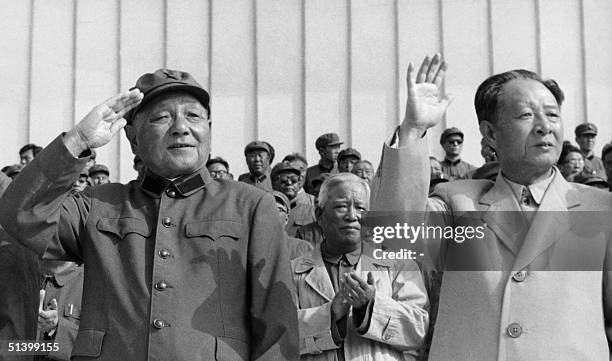 Picture dated 01 September 1981 in Beijing of Hu Yaobang and Chinese Communist leader Deng Xiaoping . Purged during the Cultural Revolution , Hu...