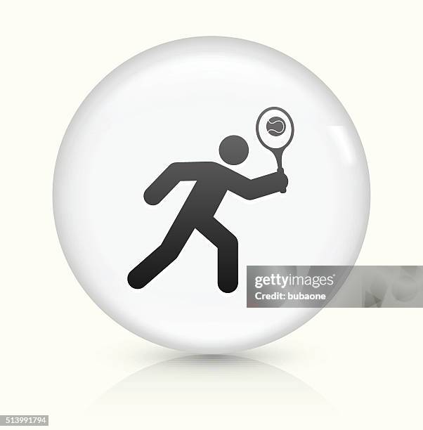 tennis icon on white round vector button - lob stock illustrations