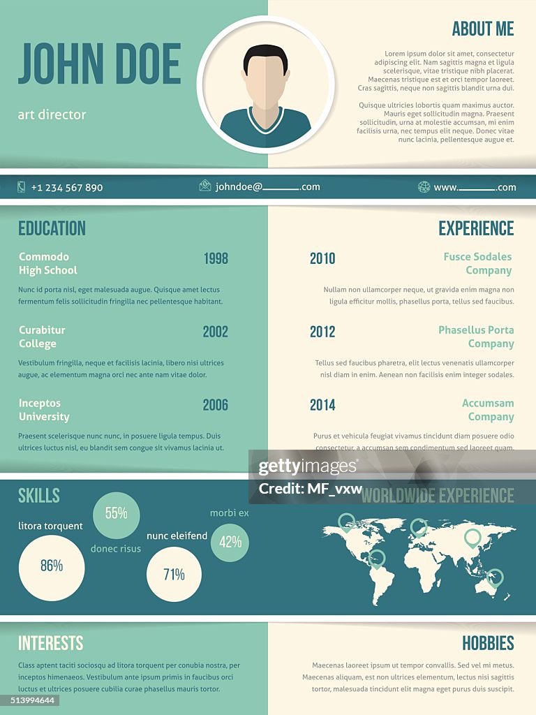 Cv Template Color Code Modern Resume Cv Template With Color Elements High-Res Vector Graphic ...