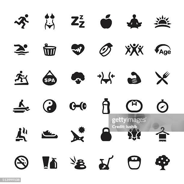 stockillustraties, clipart, cartoons en iconen met healthy eating and lifestyle vector symbols and icons - steaming vegtables
