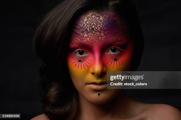surreal woman, fortune teller - body adornment stock pictures, royalty-free photos & images