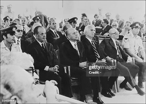 From left: Former Greece Prime Minister Georgios Papadopoulos, Nikolaos Makarescos, Slylianos Pattakos and Grigorios Spandidakis, the members of...