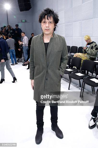 Singer of "Indochine" musical group, Nicola Sirkis attends the Balenciaga show as part of the Paris Fashion Week Womenswear Fall/Winter 2016/2017 on...