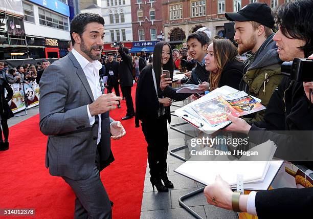 Directors Alessandro Carloni and Jennifer Yuh Nelson attend the European Premiere of "Kung Fu Panda 3" at Odeon Leicester Square on March 6, 2016 in...
