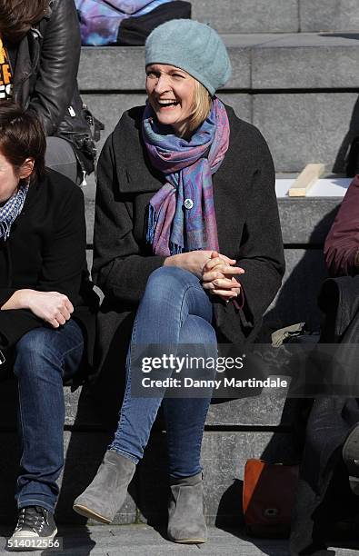 London Mayoral candidate for WomenÕs Equality Party Sophie Walker talks to activists, politicians and 21 century suffragettes at the 'Walk In Her...