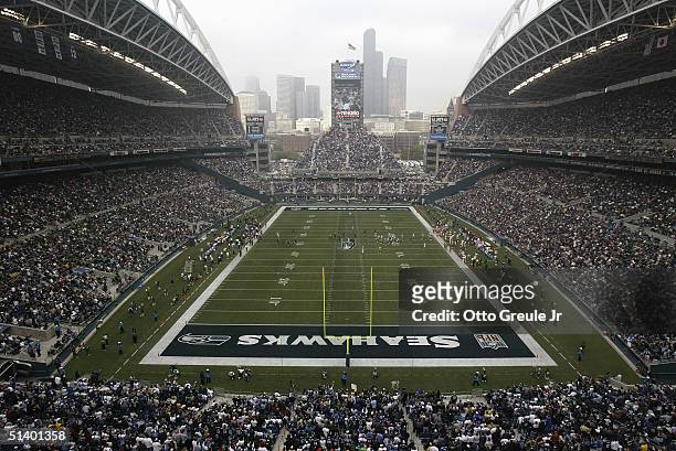 General view of the stadium during the game between the San Francisco 49ers and the Seattle Seahawks at Qwest Field on September 26, 2004 in Seattle,...
