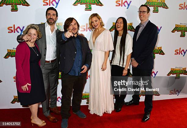 Bonnie Arnold, Co-President of Feature Animation at DreamWorks, director Alessandro Carloni, Jack Black, Kate Hudson, Director Jennifer Yuh Nelson...