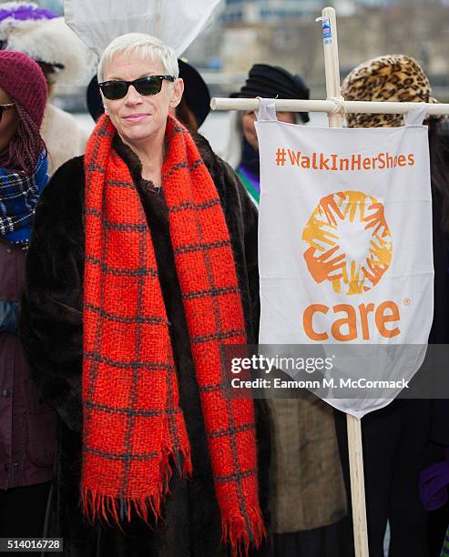 Annie Lennox, takes Part In 'Walk In Her Shoes' on March 6, 2016 in London, England.