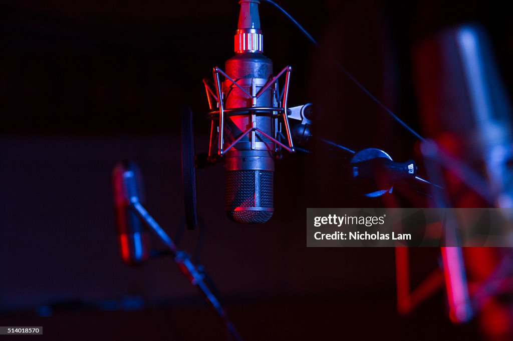 Condenser Microphone in Moody Studio