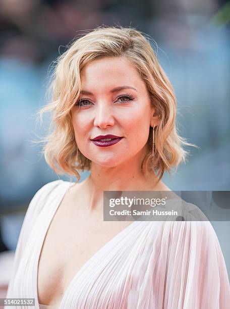 Kate Hudson arrives for the european premiere of 'Kung Fu Panda 3' at Odeon Leicester Square on March 6, 2016 in London, England.