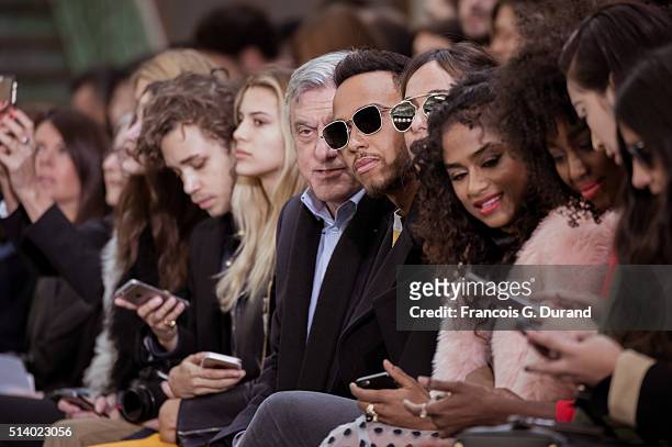 Lewis Hamilton ans Sidney Toledano attend the John Galliano show as part of the Paris Fashion Week Womenswear Fall/Winter 2016/2017 on March 6, 2016...