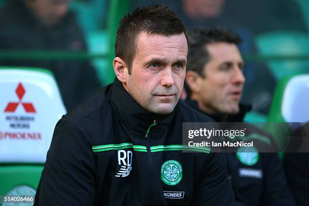 Celtic manager Ronny Deila looks on during the William Hill Scottish Cup Quarter Final match between Celtic and Greenock Morton at Celtic Park...