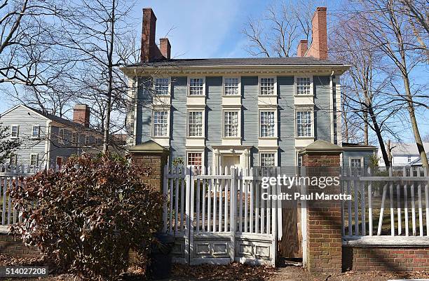 The Isaac Royall House and Slave Quarters on March 6, 2016 in Medford, Massachusetts. The slave quarters building was constructed in 1732 by Isaac...