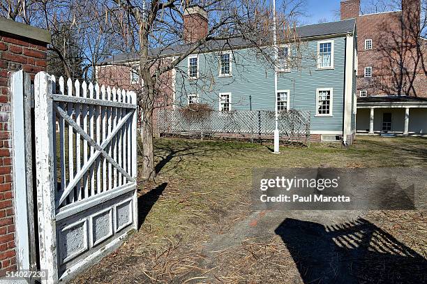 The Isaac Royall House and Slave Quarters on March 6, 2016 in Medford, Massachusetts. The slave quarters building was constructed in 1732 by Isaac...