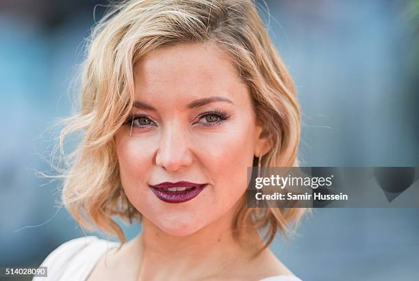 Kate Hudson arrives for the european premiere of 'Kung Fu Panda 3' at Odeon Leicester Square on March 6, 2016 in London, England.