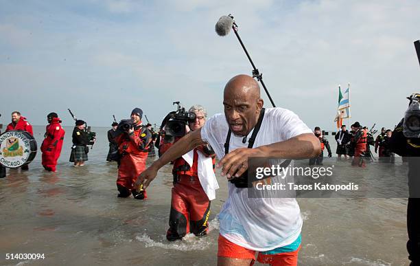 Al Roker takes part in the 16th Annual Polar Plunge at North Avenue Beach on March 6, 2016 in Chicago, Illinois.