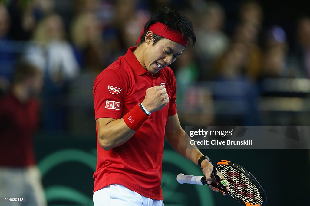 Great Britain v Japan - Davis Cup: Day Three