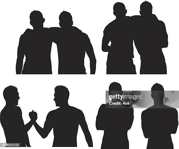ilustraciones, imágenes clip art, dibujos animados e iconos de stock de dos amigos macho - parejas tiernas