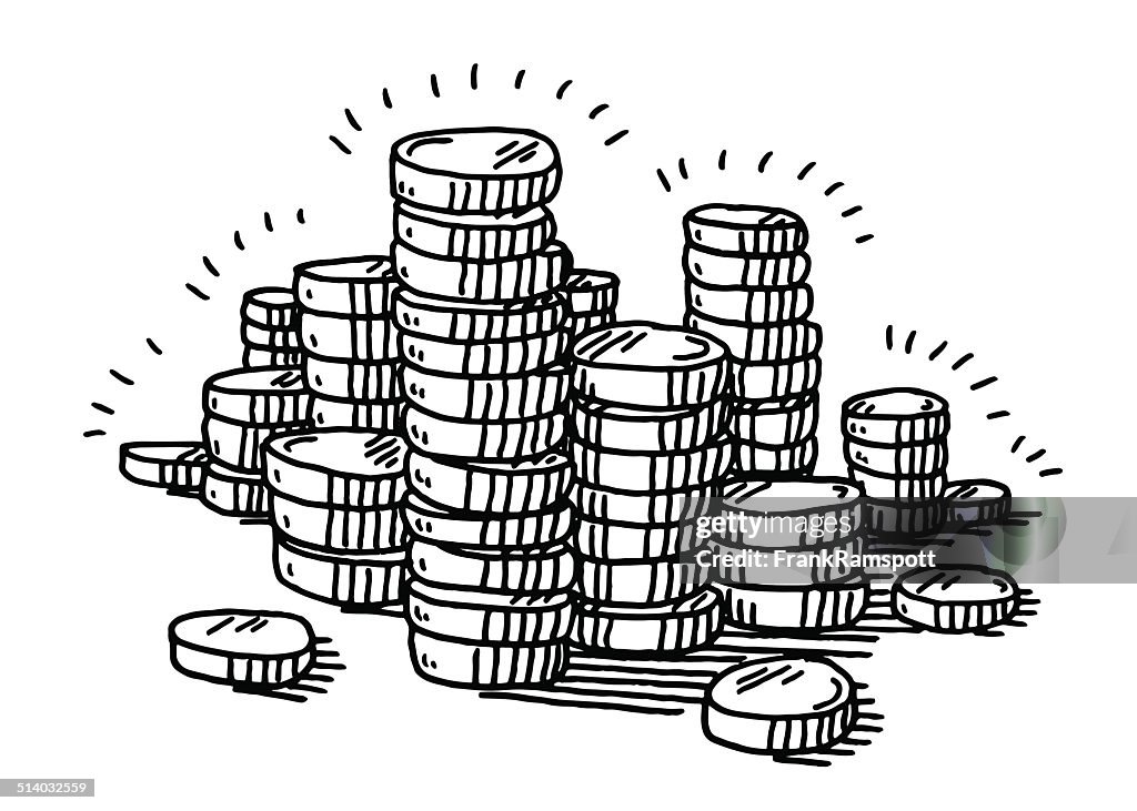 Stack Of Coins Money Drawing