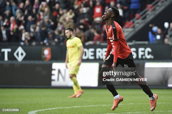 Dembele Rennes Rennes' French forward Ousmane Dembele celebrates after scoring a ...