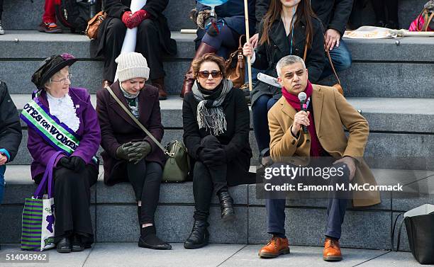 Sadiq Khan and Wife Saadiya Khan take part in 'Walk In Her Shoes' on March 6, 2016 in London, England.