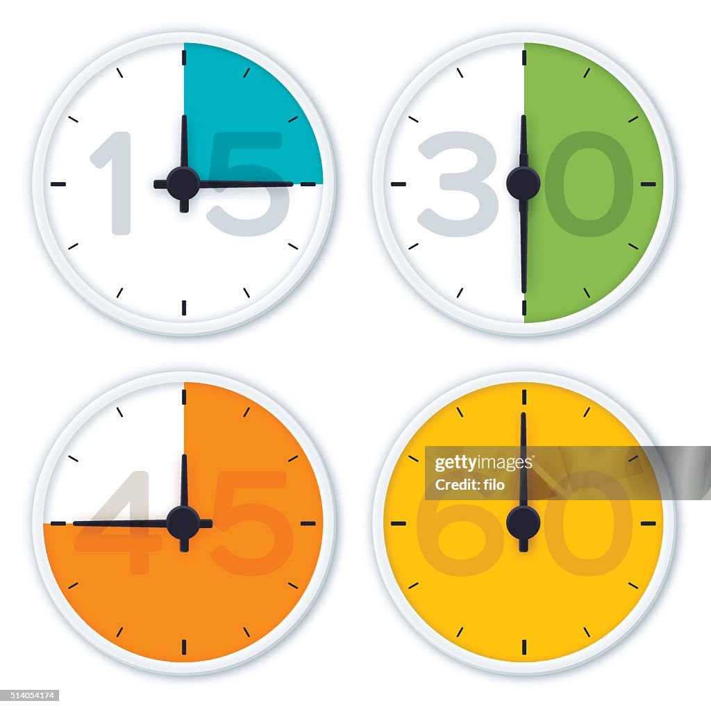 Uhr und Zeit Symbole