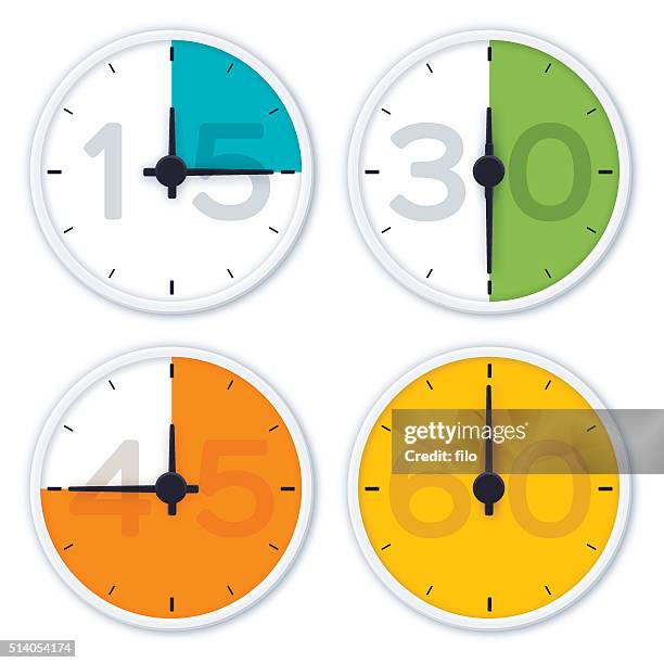 clock time symbols - minute hand stock illustrations