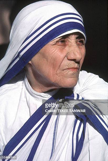 Undated picture shows Nobel Laureate Mother Teresa whose Missionaries of Charities Order runs hundreds of orphanages, hospices and leper homes...