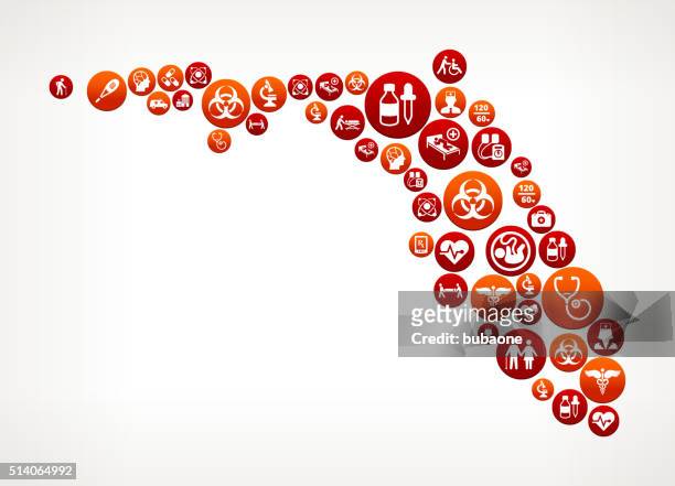 florida healthcare and medical red button pattern - florida us state stock illustrations