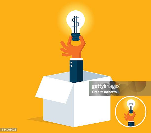 thinking outside the box - big idea stock-grafiken, -clipart, -cartoons und -symbole