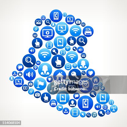 Iraq Technology Internet and Media Blue Button Pattern Iraq Technology Internet and Media Blue Button Pattern