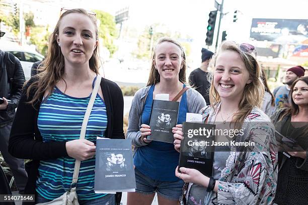 General view of atmosphere is seen during a signing for James Franco's new book "Straight James/Gay James" at Book Soup on March 6, 2016 in West...