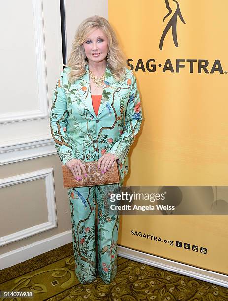 Actress Morgan Fairchild attends the Ralph Morgan Award Reception at the SAG-AFTRA Los Angeles Local's Membership luncheon meeting at Sportsmen's...