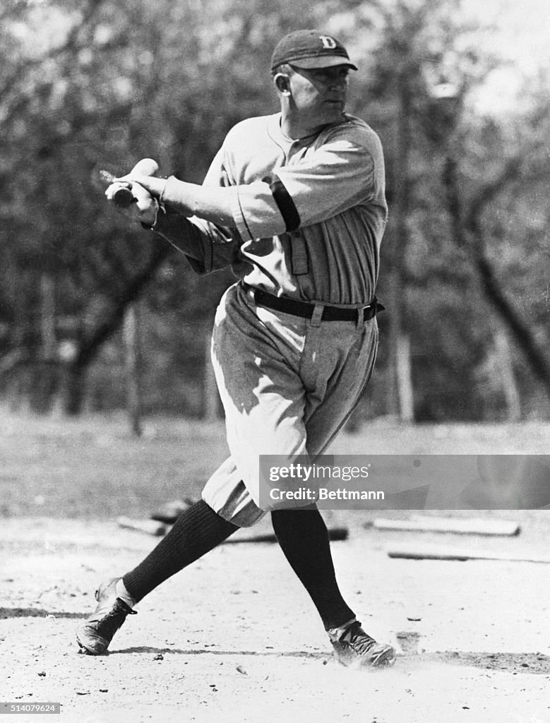 Ty Cobb During Batting Practice