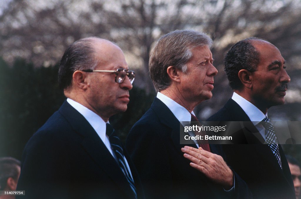 Sadat, Carter, and Begin at White House