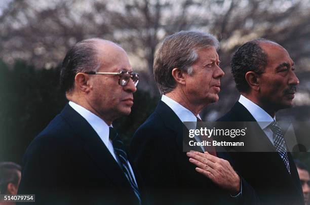 Sadat, Carter, and Begin at White House