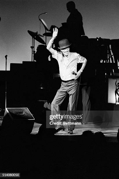 Sammy Davis Jr. Tap dances at a rehearsal in the Bally's Grand Hotel Casino in Atlantic City shortly after hip replacement surgery.