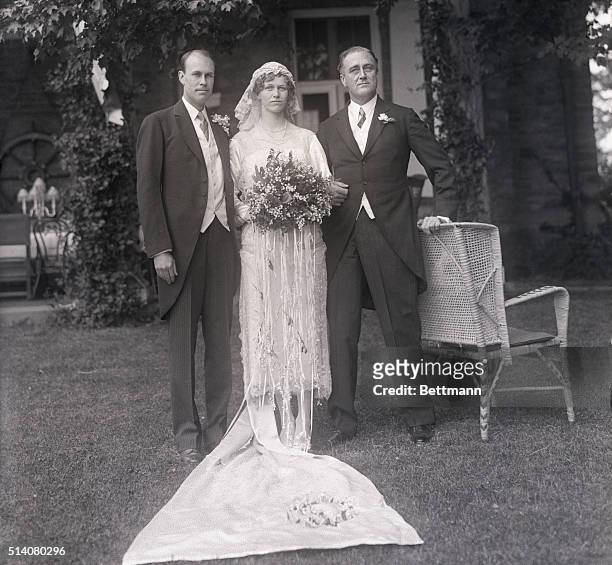 Franklin Roosevelt at the wedding of his daughter Anna to Curtis Dall. | Location: Hyde Park, New York, USA.