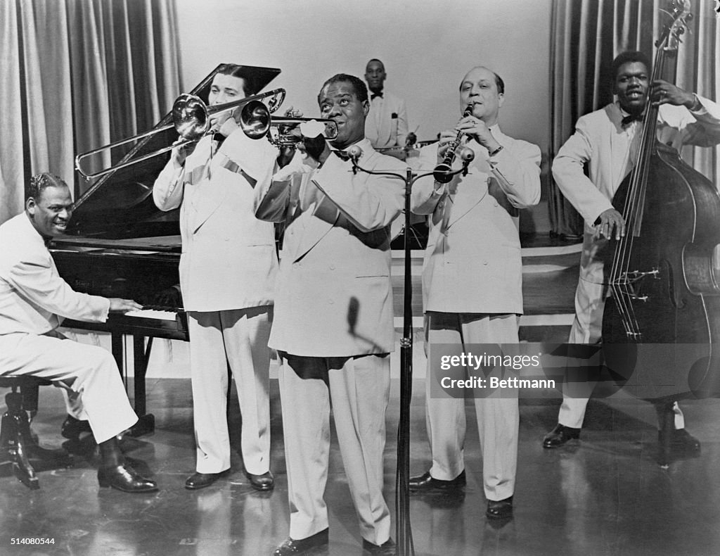 Louis Armstrong Performing with his Band