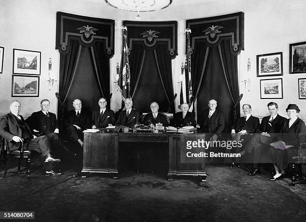 This was the first photograph made of President Franklin D. Roosevelt and the members of his first cabinet in his first administration. The Chief...