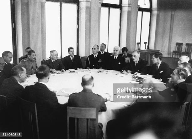 National leaders gather at the Yalta Conference to discuss allied strategies for defeating Nazi Germany. Present at the conference are U.S. President...