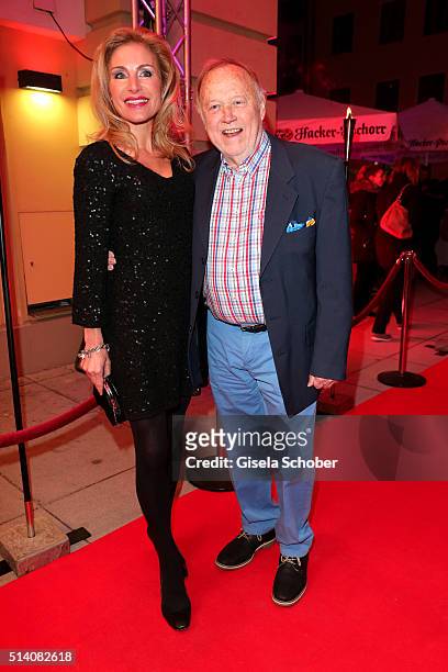 Joseph Vilsmaier and his partner Birgit Muth during the premiere of the musical 'Chicago' at Deutsches Theatre on March 6, 2016 in Munich, Germany.