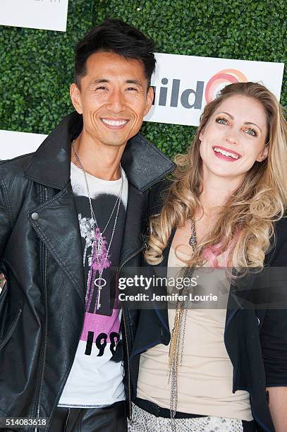 Actor James Kyson and wife Jamie arrive at the 2nd Annual LoveLife Fundraiser to support buildOn hosted by Travis Van Winkle at the Microsoft Lounge...